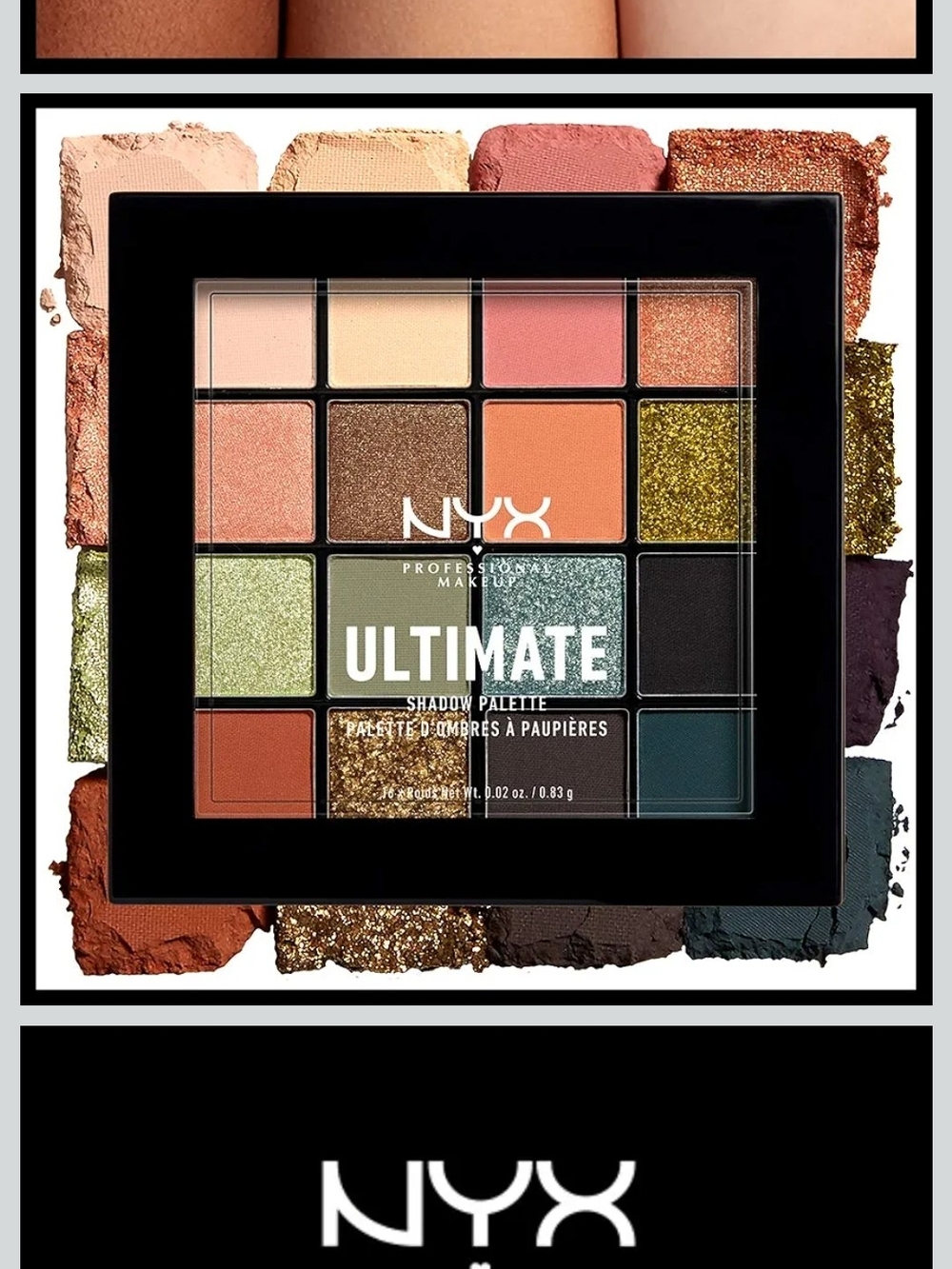 NYX Ultimate Eyeshadow Palette — Coral, Peach, Gold & Olive Greens
